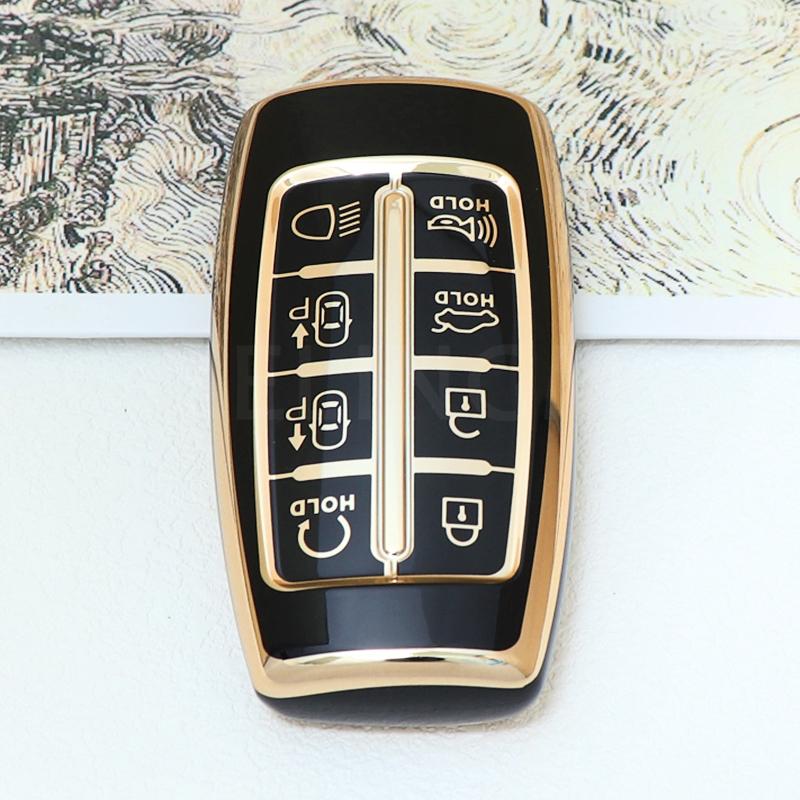 TPU 8 Tasten Autoschlüsselhülle für Hyundai Genesis G80 GV70 GV80 2019 2020 2021 2022 Fernbedienungsschlüsselhalter Autozubehör