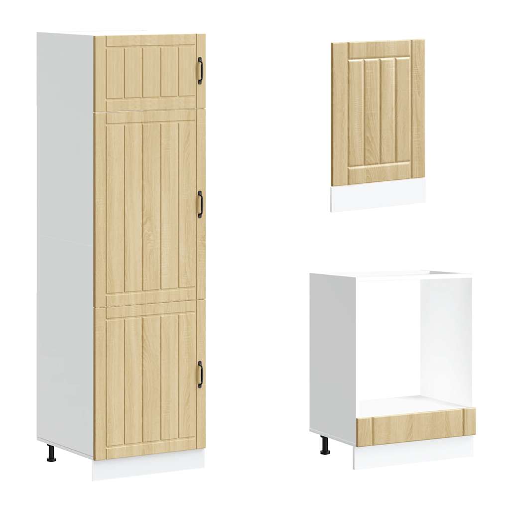 Kitchen Cabinet Set, Kalmar, 7-Piece, Sonoma Oak