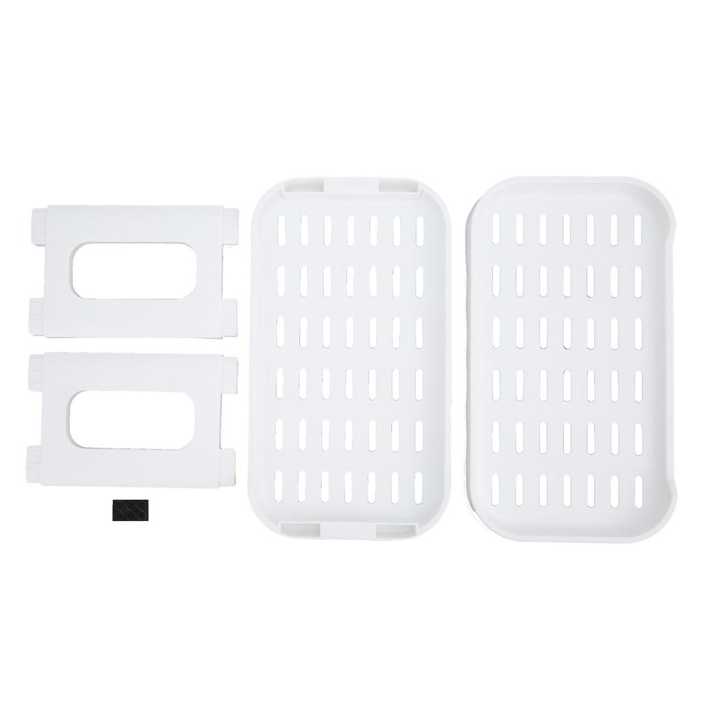 Double Layer Desktop Storage Rack Large Capacity Fence Design White Cosmetics Desktop Plastic Storag