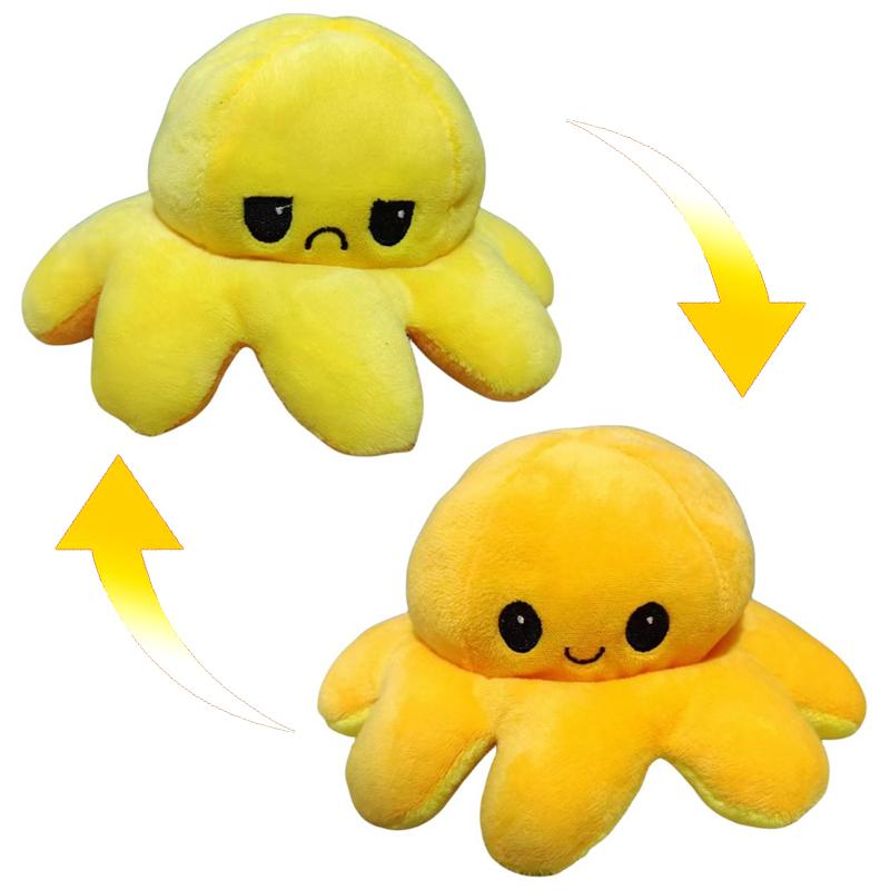 Dubbelzijdige Octopus Pluche Speelgoed Paars En Blauw Dubbelzijdige Flip Pluche Speelgoed Met Geborduurde Details Een Schattig Verzamelspeelgoed