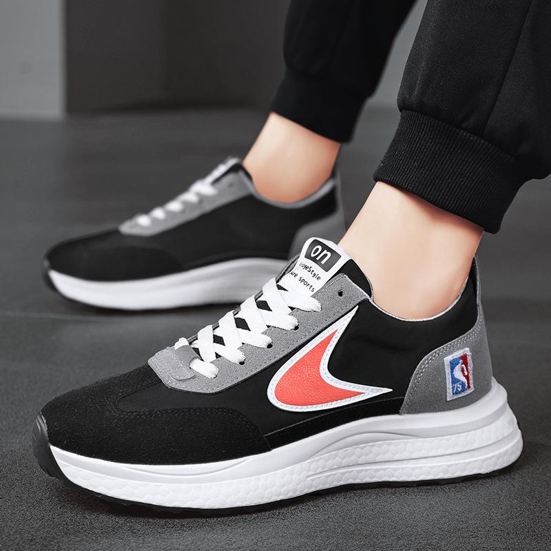 

Dad shoes 22 summer ice silk cloth breathable sports shoes running Forrest Gump shoes thick soles increase 44 чорний