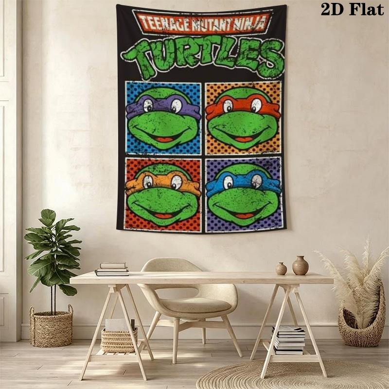 Teenage Mutant Ninja Turtles Artwork Tapestry Wallmounted Background Cloth Work Of Art Atmospheric Background Cloth Background Cloth