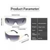 One Piece Rimless y2k Sunglasses Women For Men Fashion Vintage Luxury Brand Designer Sun Glasses Trendy Punk Sport Shades UV400