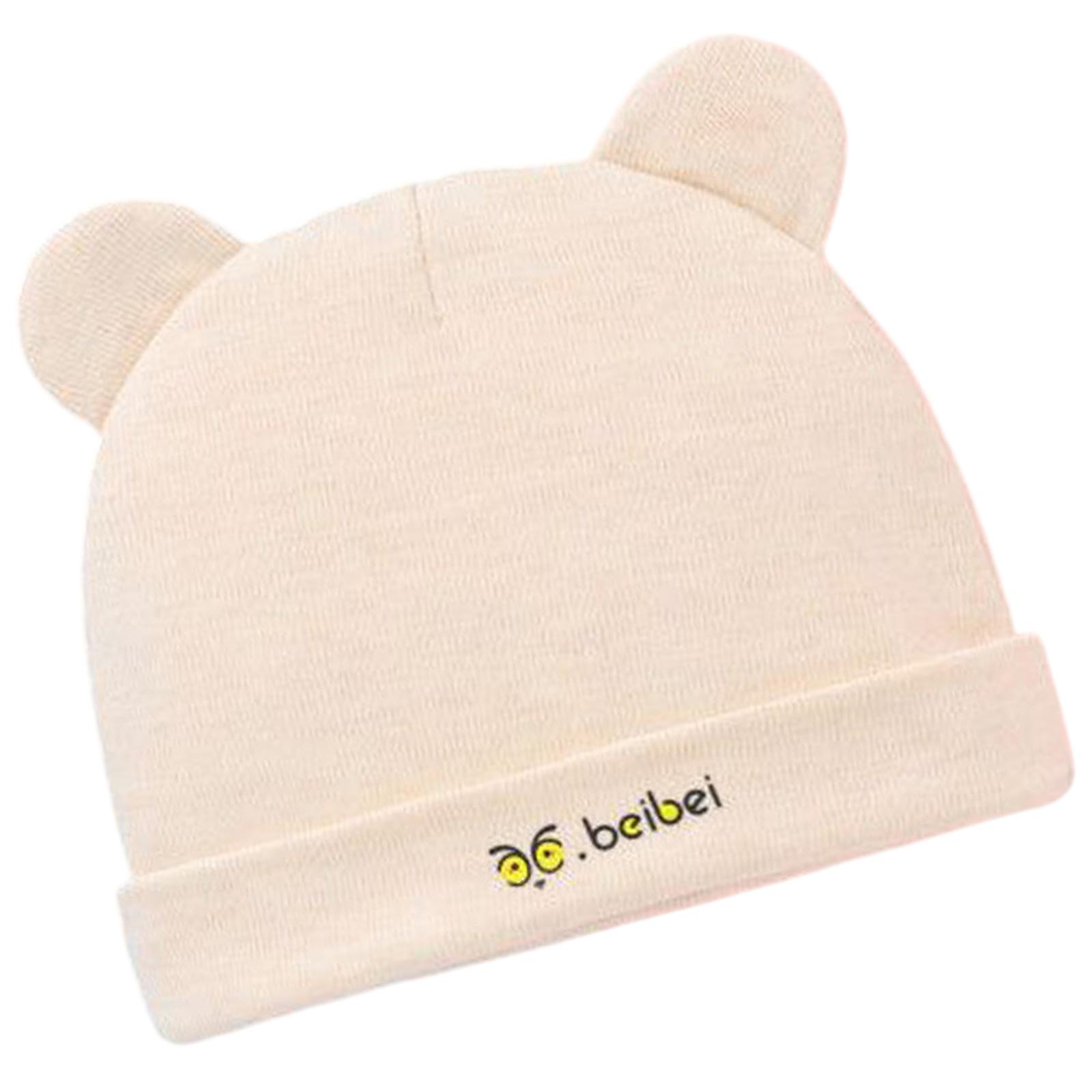 

Мягкая и дышащая шапочка для плода из хлопка с медвежьими ушками для новорожденных, эластичная шапочка, милый чепчик для младенцев от 0 до 6 месяцев жёлтый