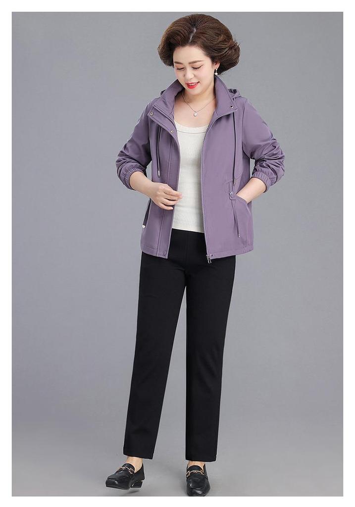 Mother's Day Spring Windbreaker Jacket for Middle-aged Women