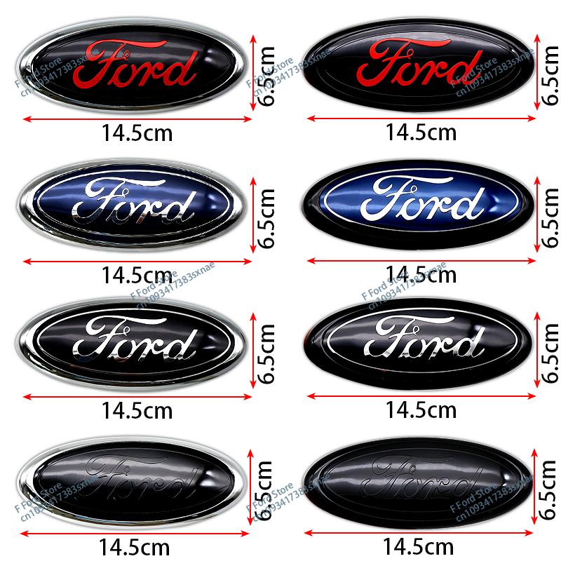 BBAA3 Ford ABS 145mm Car Front Head Hood Bonnet Logo Rear Ford Blue Badge For Mondeo Focus Fusion MK2 MK4 F150 F250 Car Emblem