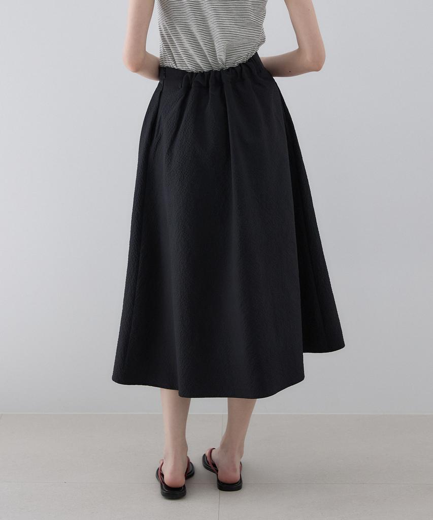 Our Hope Seersucker Jane Flare Skirt - Black