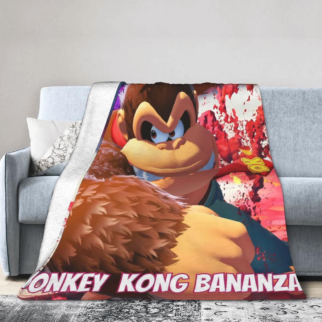 Donkeys Kong Bananzas Blanket Super Warm Fashion Plush Throw Blanket For Girls Boys Bedroom Flannel Bedspread Bed Cover