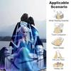 1pc, Elsa Queen of Ice Crystal Magic Home Decorative Throw Blanket Perfect for Couch, Bed, Travel, Camping, Car, Beach, Office Nap Gift