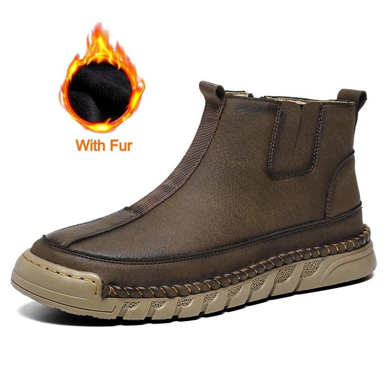 

Высококачественные мужские повседневные кожаные ботильоны, классическая ручная работа, плоская дизайнерская обувь для улицы, противоскользящая, с высоким верхом, офисная обувь для ходьбы 46