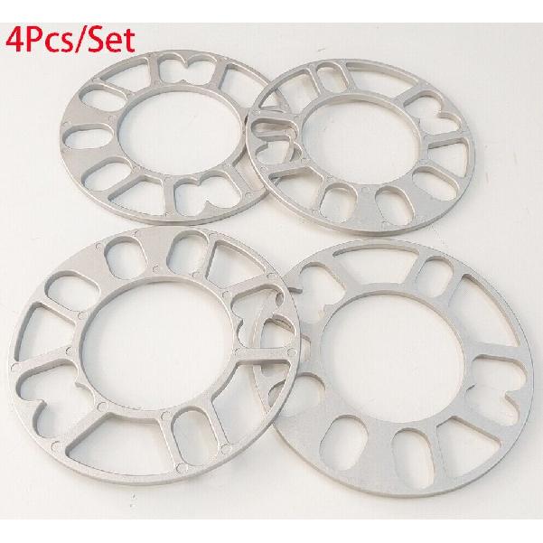 4Pcs 5mm Auto Car Wheel Tire Spacers Adaptor Shims Plate 4/5 Stud Aluminum Alloy