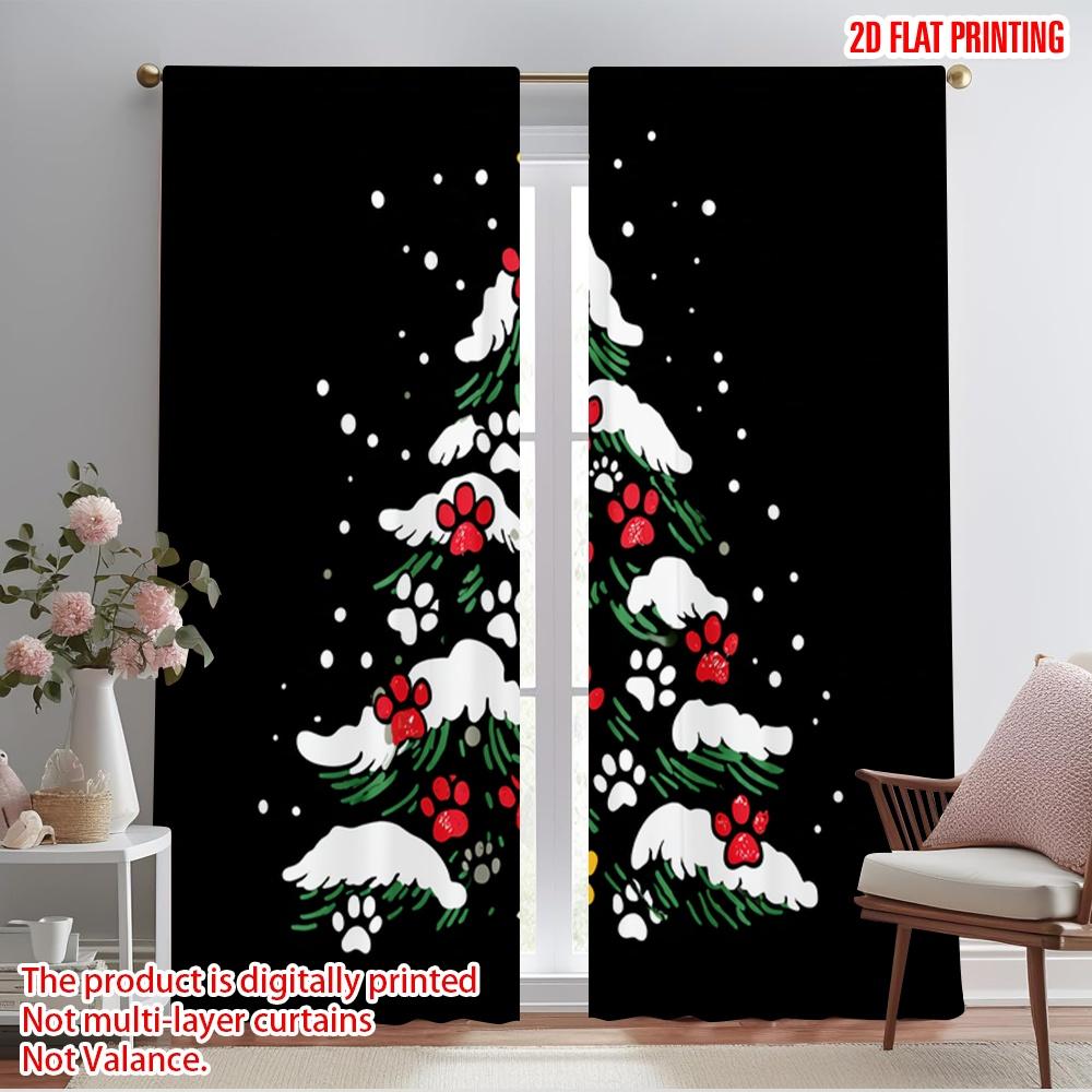 

2pcs,2D plane printing Creative Curtains Tree Funny Versatile 100% Polyester (without rod) Home Decor Use for Kitchen, Bedroom & 52.50×116.00 CM 2pcs