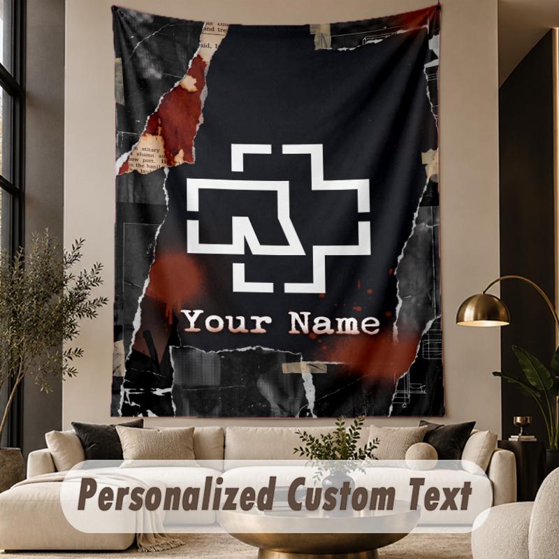 Custom Text Tapestry Rammstein Print Wall Tapestry Indoor Living Room Wall Decor