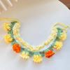 Pet Cat Dog Knitted Flower Scarf Pet Drool Bib Cute Photo Accessory Dog Accessories for Small Dogs Puppy Accessories