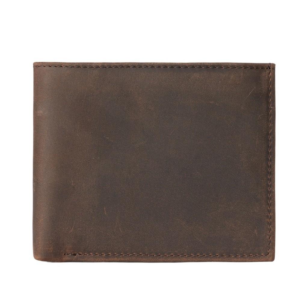 2025 Men's RFID Blocking Bifold Wallet Full-Grain Cowhide Leather Multi-Card Slots & Coin Pocket for Business/Daily/Travel