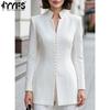 YYFS Women's Fashion Casual Solid Color Print Fall Winter Long Sleeve Half Turtleneck Jackets & Coats