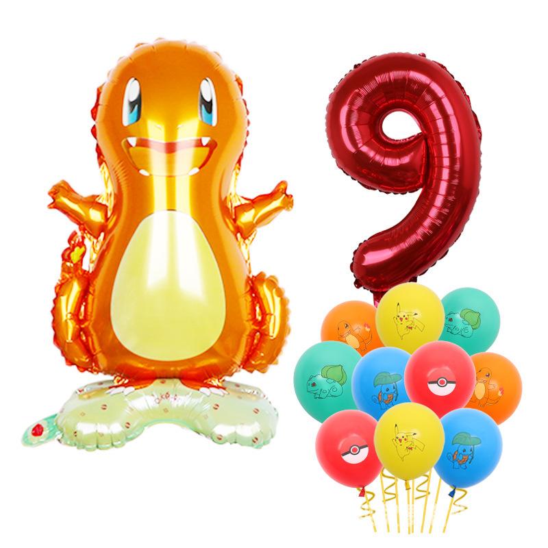 Standing Pokémon Pikachu Squirtle Child Elf Birthday Aluminum Film Printing Latex Balloon Gift