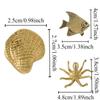 Retro Cabinet Door Knobs Luxury Wardrobe Drawer Pulls Trendy Shell Fish Brass Handle  Cupboard
