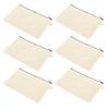 10PCS Canvas Cosmetic Bag with Black Lanyard Portable Multipurpose Blank DIY Craft Bag for Travel