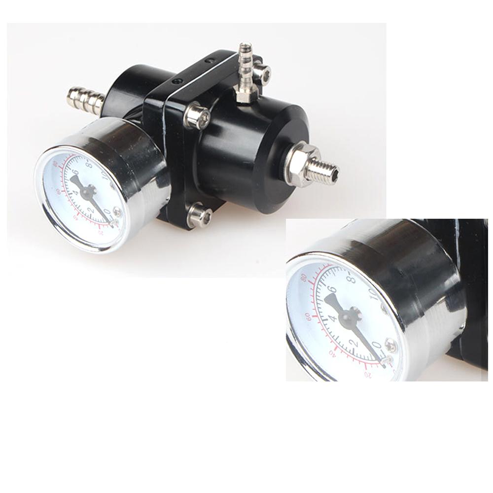 Black Blue Red Silver 0-140PSI Universal Car Fuel Pressure Regulator with Gauge Adjustable Oil Pressure Regulator