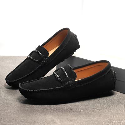 Loafers Men Fashion Suede Shoes Genuine Leather Slip On Shoes Moccasins Soft Sole Driving Shoes Men Breathable Plus Size 38 49