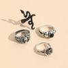 1Set  Creative Punk Poker Joker Rings For Men Retro Personality Goth Skeleton Couple Rings Jewelry Accessories Gifts
