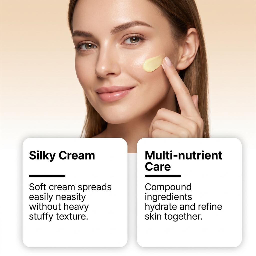 Moisturizing and Hydrating Care Cream Daily Softening Facial Skin Refreshing Non-Sticky Smooth Clear and Delicate Face Cream