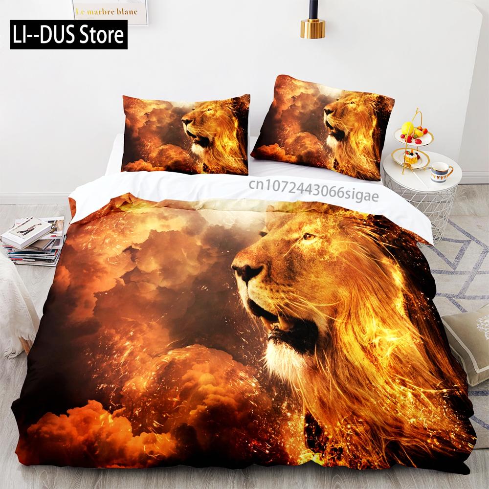 Beast lion Bedding Set Single Twin Full Queen King Size Animal Bed Set Aldult Kid Bedroom Duvetcover Sets 3D Print 036