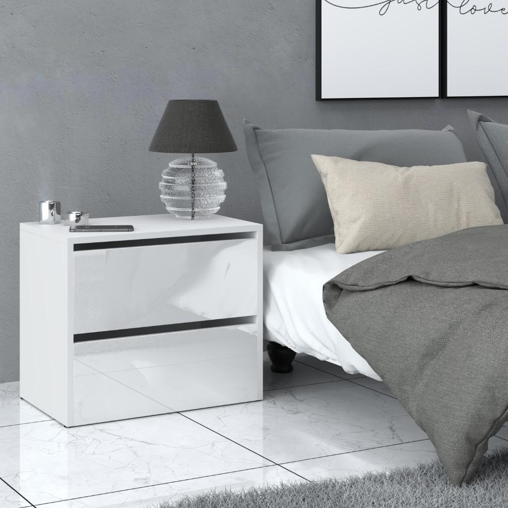 WHITE GLOSS SHOE CABINET 60 CM