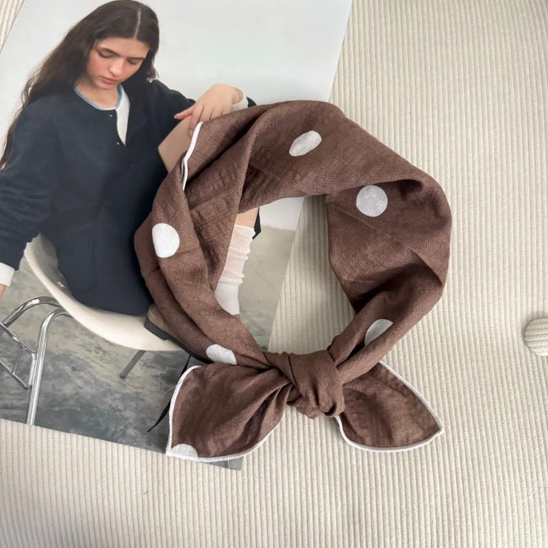 Premium 90Cm Floral Large Square Scarf Cotton And Linen Silk Scarf Women'S Headscarf Thin Scarf Sun Protection Shawl Outer Yarn