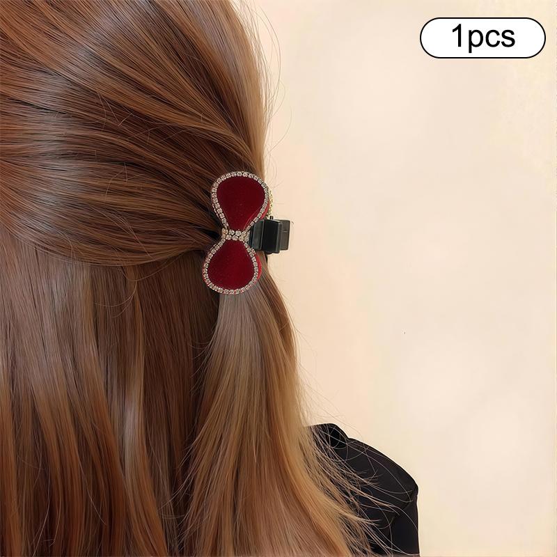 1/2Pcs Velvet Bow Small Hair Claw Sweet Princess Head Hair Clip Clamp Women Girls Forehead Bangs Side Clip Hairpin Shark Clip