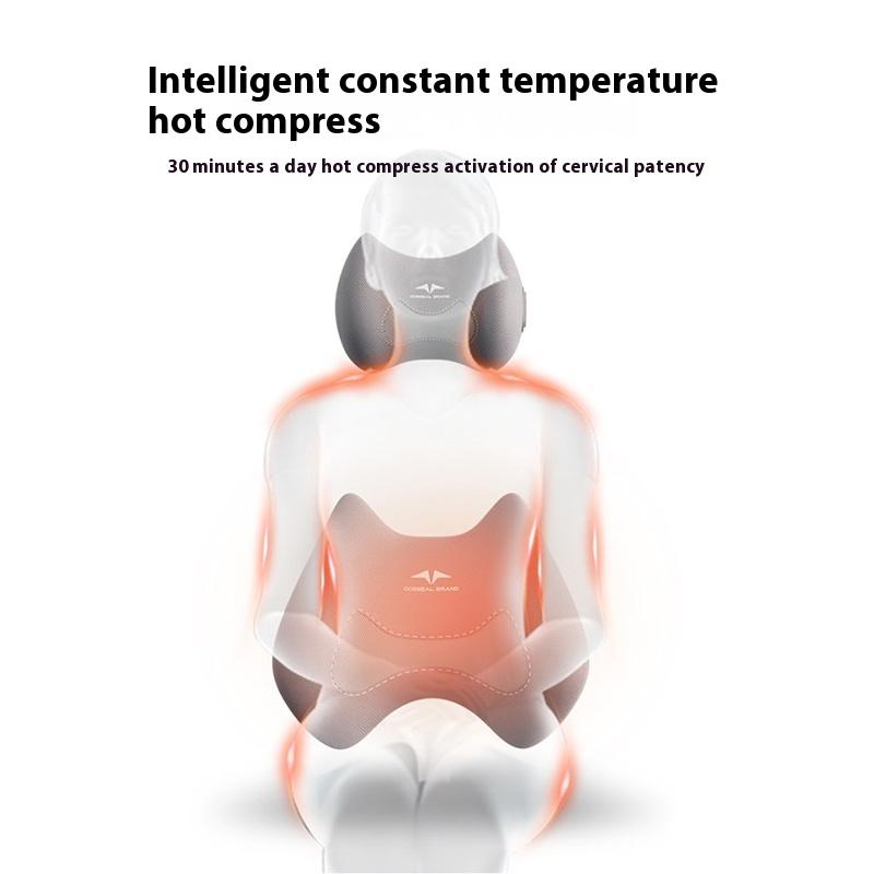 Car Drive Hot Compress Airbag Headrest and Waist Pillow Set Memory Pillow Seat Back Cushion Driver Lumbar Massage Cushion Tools