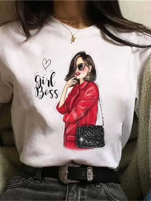 Plus Size Žhavé výprodeje Tisknuté dámské tričko Unisex Módní grafický tištěný tričko v korejském stylu s krátkým rukávem