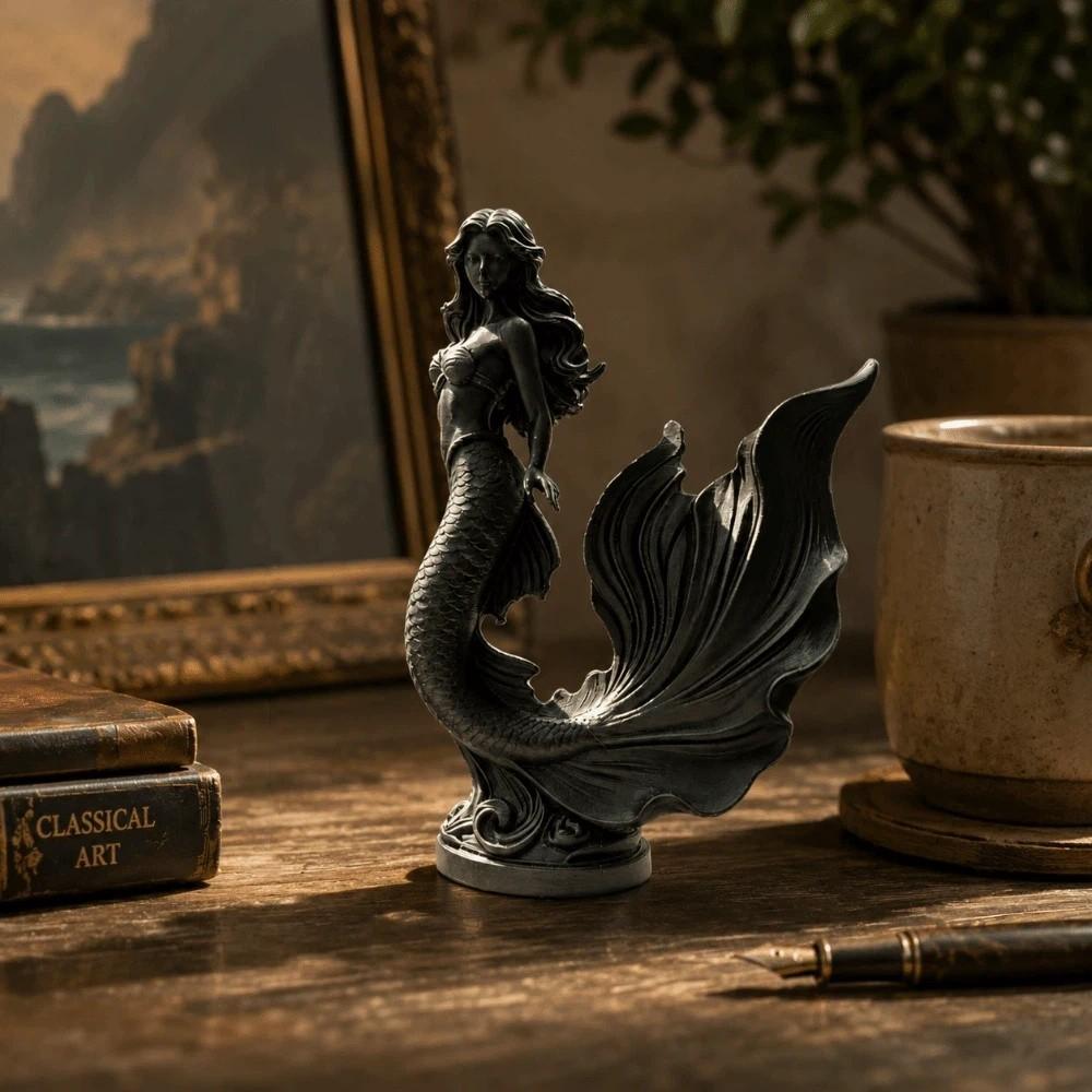 Sweet 3D Printed Mermaid Statue Sculpture Ocean Theme Home Decoration Fairy Desktop Ornaments Office