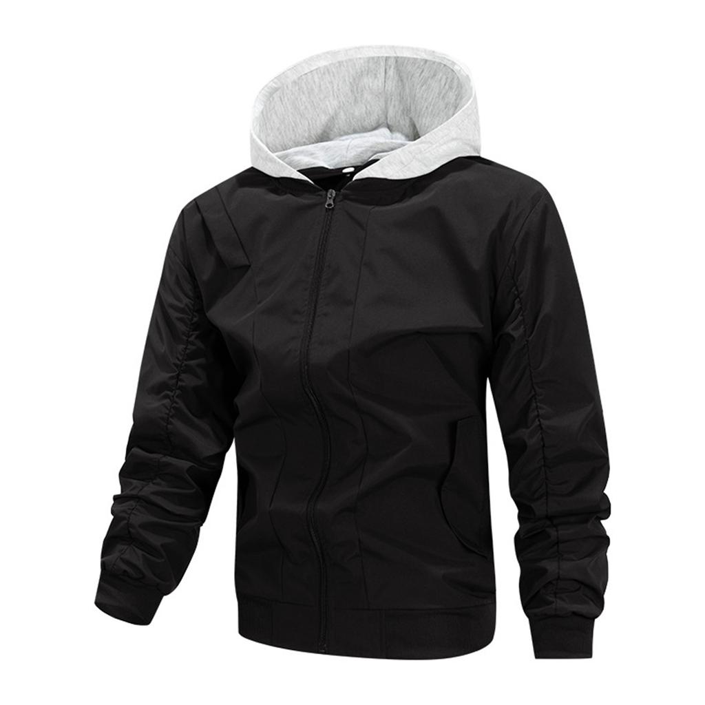 Men'S Loose Jacket Fashionable Multi Pocket Hooded Jacket