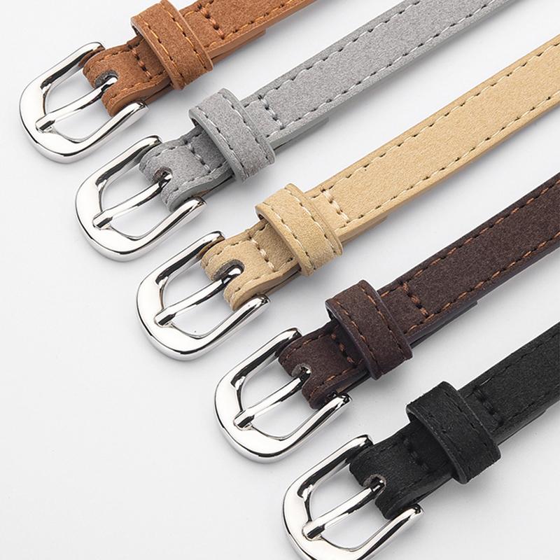 Simple Design For Women's Thin Belt Fashion Casual Versatile Jeans Accessories Girdle Suede Pu Leather Pin Buckle Waistband