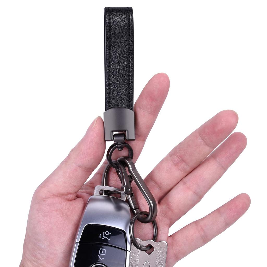 Car Genuine Car Key Lost Smart Key Universal Black [Wisdompro] Keychain, Leather, Chain, Prevention, Type, Stylish, Unisex, (Carabiner Clip)