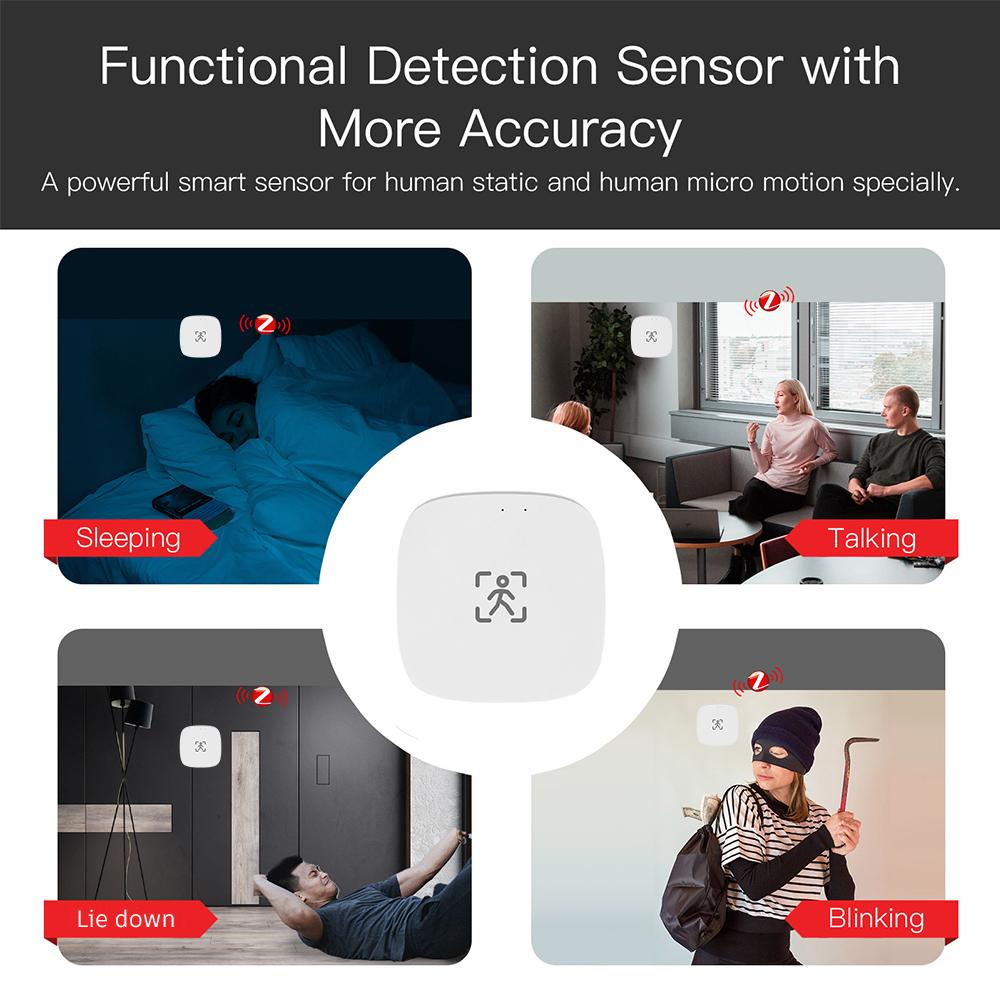 ZigBee Wifi MmWave Menschliche Anwesenheit Bewegungssensor Mit Helligkeits-/Entfernungsdetektion 5/110/220V Tuya Smart Life Hausautomation