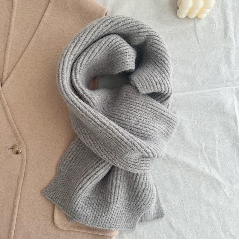 Japanische Studenten-Schals für Damen, warm im Herbst und Winter, verdickt, solide, vielseitig, einfach, zum Stricken, für Wollliebhaber