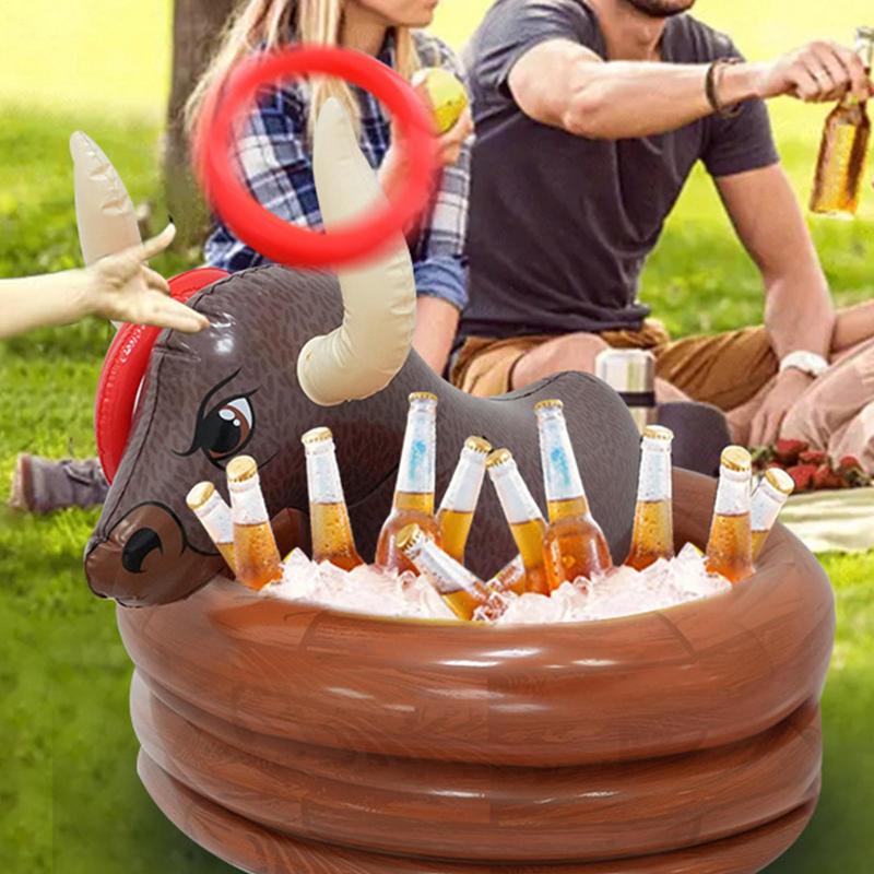 

Надувний охолоджувач для напоїв, відро для льоду, охолоджувач для напоїв, у формі бика, святкові прикраси для літніх барбекю, зустрічей, спортивних свят, днів народження China Mainland