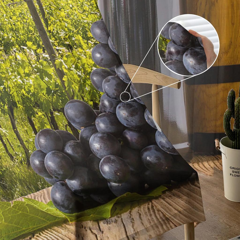 Weinberg Wein Chiffon Gardinen für Wohnzimmer Dekoration Fenster Voile Tüll Vorhang Vorhänge