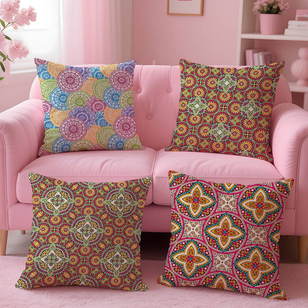 ART Indian Ethnic Pattern Pillow Case Pattern Printing Pillowcase Living Room Sofa Cushion Cover Bedroom Room Decor