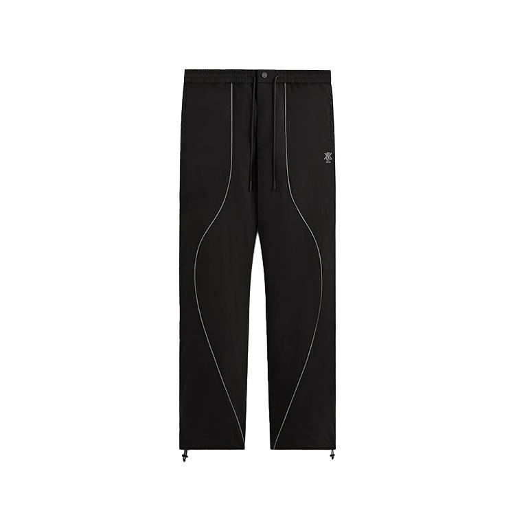 

KITH X K-Tech Collaboration SS25 Seamed Nylon Bolt Waterproof Logo Lace-Up Fashion Casual Pants Men pants Black KHM060773-001 M