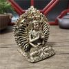 Bronzová barva Tisícruký Guan Yin Buddha Socha Ornamenty Pryskyřice Čínská Kwan Yin Buddha Socha Figurky Domácí dekorace