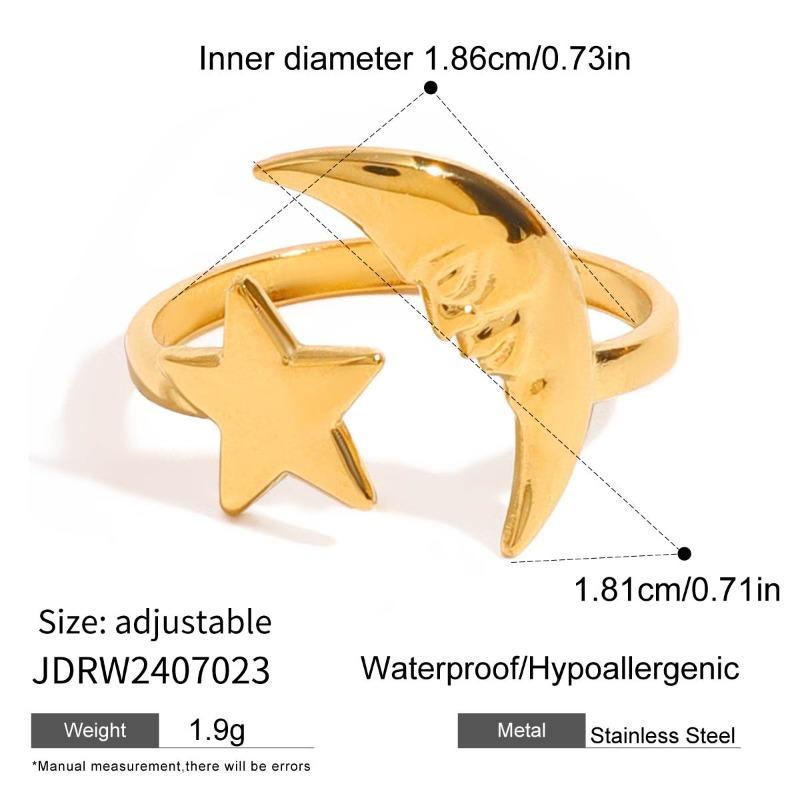 

Titanium Steel Natural Stone Personalized Ring - Luxurious and High-end Multi-layered Hand Jewelry - Stainless Steel JDRW2407023