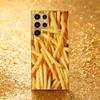 Gold French fries Atmosphere High-end Electroplating Glass PhoneCase for Samsung Galaxy S26 S25 S24 S23 S22 S21 FE,Ultra,Plus