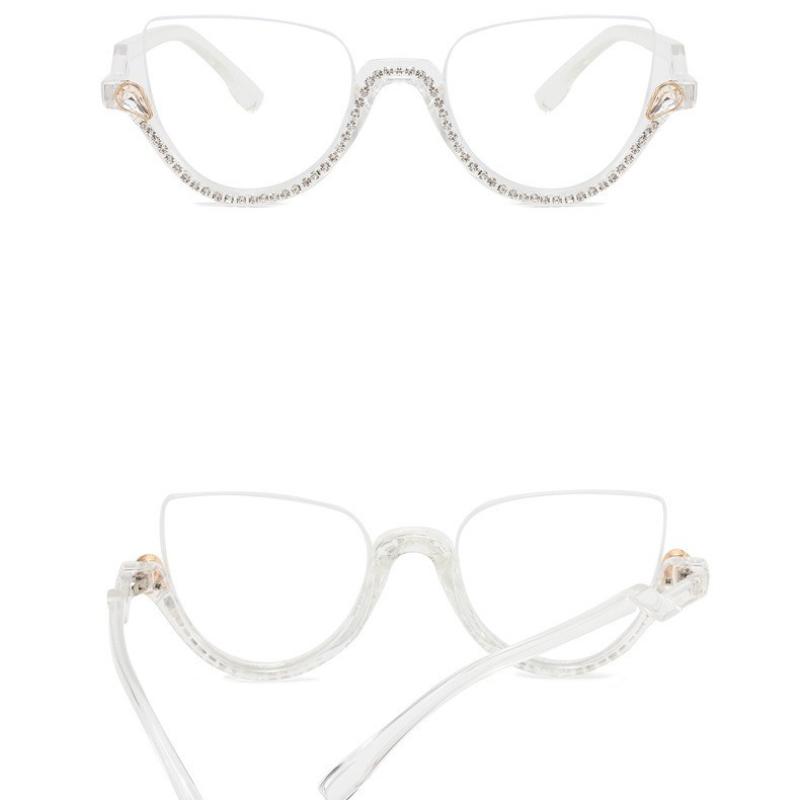 New Retro Anti Blue Light Cat Eye Glasses For Women With Diamond Fashion General Optics Clear Lens Reading Female Trending Eyegl