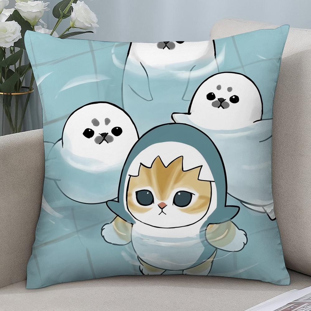 Cute M-mofusands Pillow Case Short Plush Pillow Covers Sofa Decorative Gift Home Double-sided Printing Cushion Cover