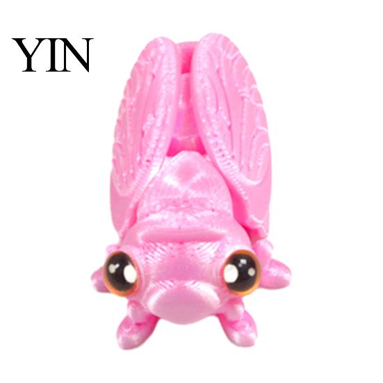 Desktop Insect Ornament 3D Printed Cicada Figurine, Realistic Model with Movable Shape Decor Joints, Stress Relief Fidget Toy for Kids Adults Colorful