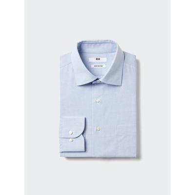 Super Non Iron Shirt  Long Sleeve Semi Wide Collar  Check